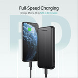 CHOETECH 10000mAh Fast Charge Power Bank with PD18W and QC 3.0 - Side View