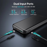 CHOETECH 10000mAh Fast Charge Power Bank with PD18W and QC 3.0 - Close-Up Angle