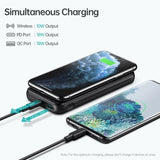 Choetech B650-CC Power Bank 10000mAh with Wireles Power Bank (Black) - Side View