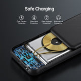 Choetech B650-CC Power Bank 10000mAh with Wireles Power Bank (Black) - 45-Degree Angle