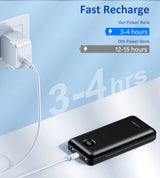 CHOETECH 20,000mAh 45W PD Power Bank for Multi-Device Charging - Close-Up Angle