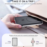 CHOETECH Magnetic Wireless Power Bank 5000mAh with 10W Fast Charging (Silver) - 45-Degree Angle