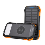 CHOETECH 20000mAh Solar Charging Power Bank with Qi Wireless and USB-C Fast Charge - Front View