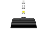 CHOETECH 3000mAh Magnetic Mini Power Bank with 3 Connectors (Black) - Front View