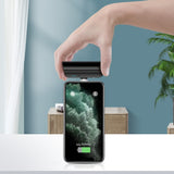 CHOETECH 3000mAh Magnetic Mini Power Bank with 3 Connectors (Black) - Top-Down View