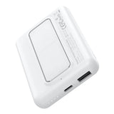 CHOETECH B662-WH USB-A + USB-C + Wireless Magnetic Power bank 5000mAh (White) - Side View