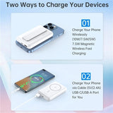 CHOETECH B662-WH USB-A + USB-C + Wireless Magnetic Power bank 5000mAh (White) - Top-Down View