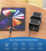 CHOETECH B664 50000mAh High-Capacity PD65W Power Bank with LCD Display & Emergency LED Flashlight - Rear View