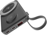 CHOETECH B695-BK 10000mAh 22.5W USB-A + USB-C x 2 + MagLeap Wireless Charge Power Bank Black - Front View