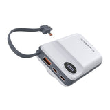 CHOETECH B696-WH 20000mAh 22.5W USB-A + USB-C x 2 + MagLeap Wireless Charge Power Bank White - Front View