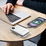 CHOETECH B696-WH 20000mAh 22.5W USB-A + USB-C x 2 + MagLeap Wireless Charge Power Bank White - Side View