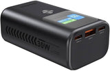 CHOETECH B701-GY 10000mAh PD30W USB-A + USB-C x 2, 3-Port & TFT Display Power Bank - Side View