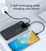CHOETECH B728 10000mAh Fast Charging Power Bank with Digital LED Display - Rear View