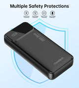 CHOETECH B729 20000mAh PD Power Bank with LED Display and Triple Output Ports - Rear View