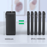 CHOETECH B732 50000mAh Power Bank PD22.5W with Digital Display - Side View