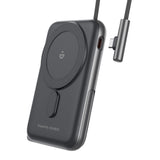 CHOETECH B735-BK 10000mAh 20W MagLeap Wireless Power Bank Black with Phone Holder and Build-in Cable - Front View