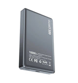 CHOETECH B739-BK 20W Slim USB-C 10000mAh Magnetic Power Bank - Black - Front View