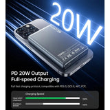 CHOETECH B739-BK 20W Slim USB-C 10000mAh Magnetic Power Bank - Black - Top-Down View