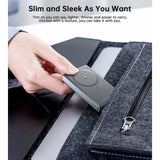 CHOETECH B739-BK 20W Slim USB-C 10000mAh Magnetic Power Bank - Black - Rear View