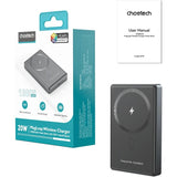 CHOETECH B739-BK 20W Slim USB-C 10000mAh Magnetic Power Bank - Black - Close-Up Angle