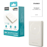 CHOETECH B739-WH 20W Slim USB-C 10000mAh Magnetic Power Bank - White - Rear View