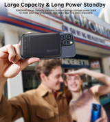 CHOETECH B743-BK 10000mAh PD20W Magnetic Power Bank with Holder Black - Top-Down View