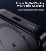 CHOETECH B743-BK 10000mAh PD20W Magnetic Power Bank with Holder Black - Rear View