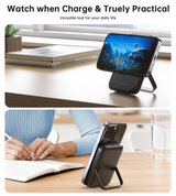 CHOETECH B743-BK 10000mAh PD20W Magnetic Power Bank with Holder Black - Close-Up Angle
