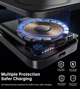 CHOETECH B743-BK 10000mAh PD20W Magnetic Power Bank with Holder Black - Low Angle