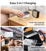 CHOETECH B743-WH 10000mAh PD20W Magnetic Power Bank with Holder White - Rear View