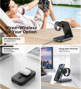 CHOETECH B750 Qi2 Certified 3-in-1 magnetic charger Stand with 10000mAh battery - Side View