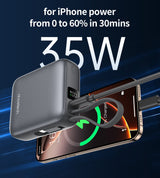 CHOETECH B832-GY 10000mAh 35W 10000mAh PowerLeap Power Bank - Top-Down View