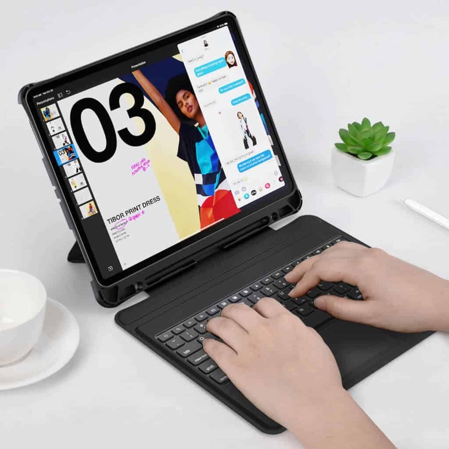 CHOETECH BH-017 Bluetooth Keyboard with Touchpad and Backlight for iPad Pro 10.9 " (Black)