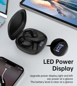 CHOETECH BH-T25 OWS Wireless Bluetooth Earbuds V5.3 with Advanced Sound Quality - Black - 45-Degree Angle