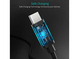 CHOETECH CC0004 USB-C to USB-C Cable USB3.1 Gen2 5V/3A 10 Gbps 3M Black - Top-Down View