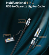 CHOETECH CC1001 Smart PD60W 4-in-1 USB C to C cable 1.2M - Side View
