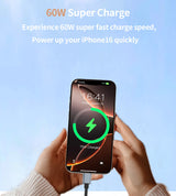 CHOETECH CC1001 Smart PD60W 4-in-1 USB C to C cable 1.2M - 45-Degree Angle