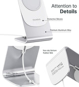 Choetech H046 Phone Stand For MagSafe Charger Aluminum (Stand Only) - Close-Up Angle
