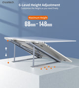 CHOETECH H055-GY Aluminum Foldable Laptop Stand - Top-Down View