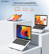 CHOETECH H055-GY Aluminum Foldable Laptop Stand - Rear View