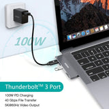 CHOETECH HUB-M14 USB-C  7 in 1 Expand Docking Station Hub for MacBook Pro - Side View