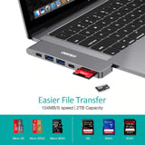 CHOETECH HUB-M14 USB-C  7 in 1 Expand Docking Station Hub for MacBook Pro - Top-Down View