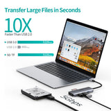 CHOETECH HUB-M19 USB-C 7-in-1 Multifunction Adapter - Side View