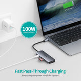 CHOETECH HUB-M19 USB-C 7-in-1 Multifunction Adapter - 45-Degree Angle