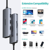 CHOETECH HUB-M19 USB-C 7-in-1 Multifunction Adapter - Rear View