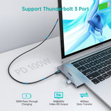 CHOETECH HUB-M23 7-in-1 MacBook Pro USB Adapter - Top-Down View