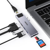 CHOETECH HUB-M24 7-in-2 MacBook Pro/Air USB Adapter USB-C Hub - Front View