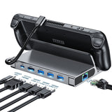 CHOETECH HUB-M50 6-in-1 USB-C 100W Aluminum Steam Deck Docking Station - Front View
