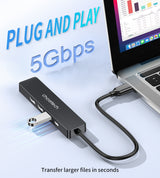 CHOETECH HUB-M80 Hub 5-in-1 Multifunctional Hub - Top-Down View