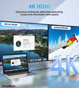 CHOETECH HUB-M80 Hub 5-in-1 Multifunctional Hub - Low Angle